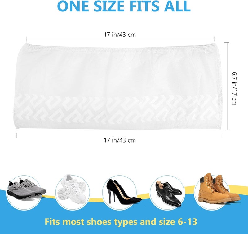 squish Shoe Covers Disposable Non Slip, 100 Pack(50 pairs) White Thick Extra Disposable Boot Covers Slip Proof Shoe Cover for Indoors Outdoors Durable Protector Covers Fits Virtually Most Shoes - Image 4